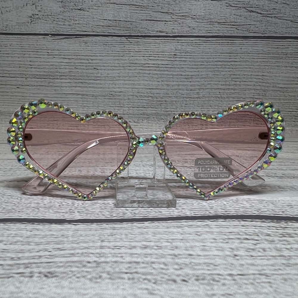Heart Shape Bling Sunglasses (8220532)